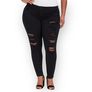 Torrid Classic  Skinny Distressed Jean Vintage Stretch Black 26R